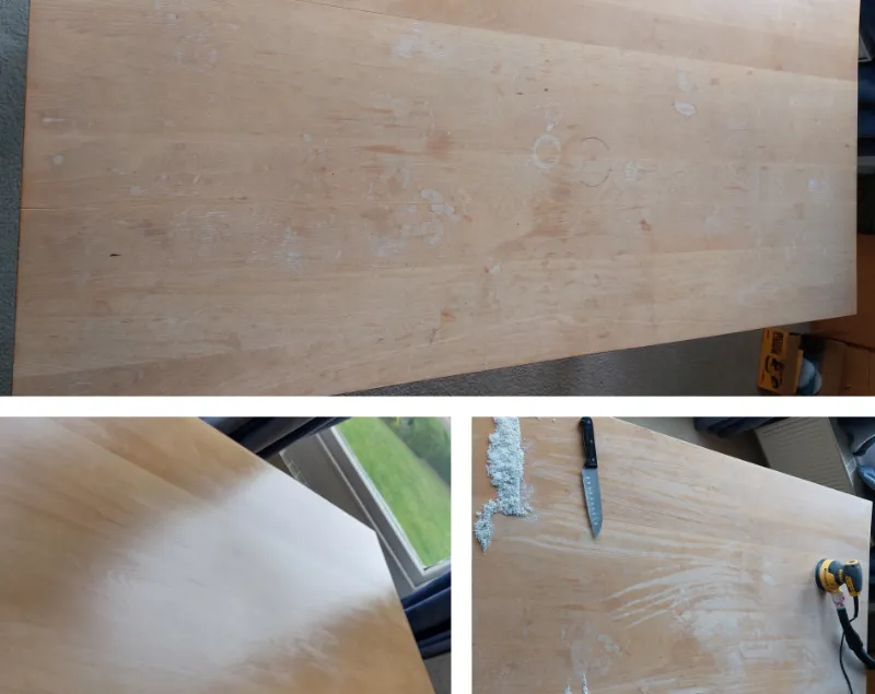 Restored wooden dining table