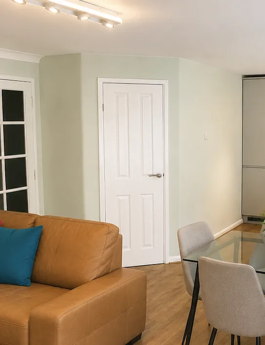 Finished fitted cupboard integrated into the room