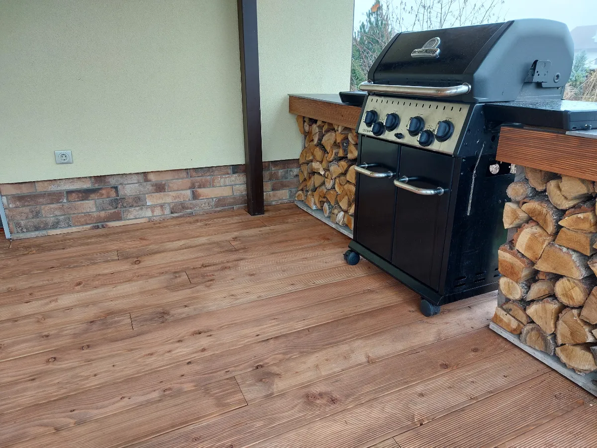 Completed timber decking