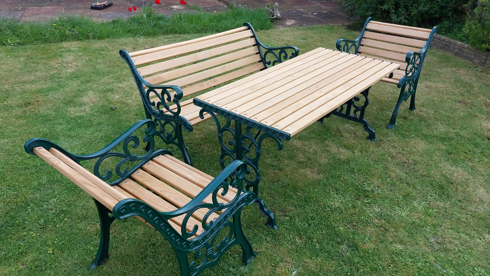 Restored garden furniture