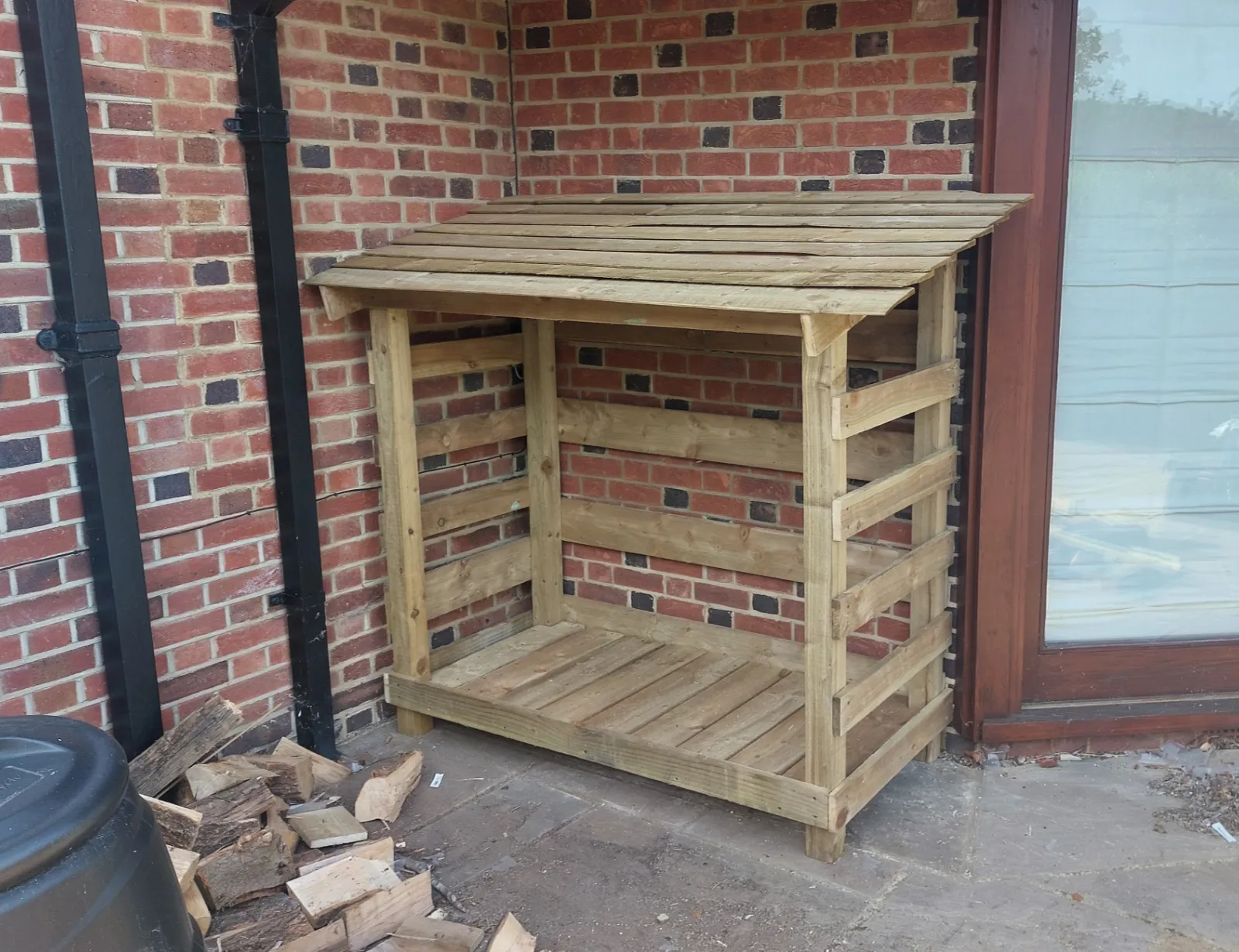 Completed timber log store
