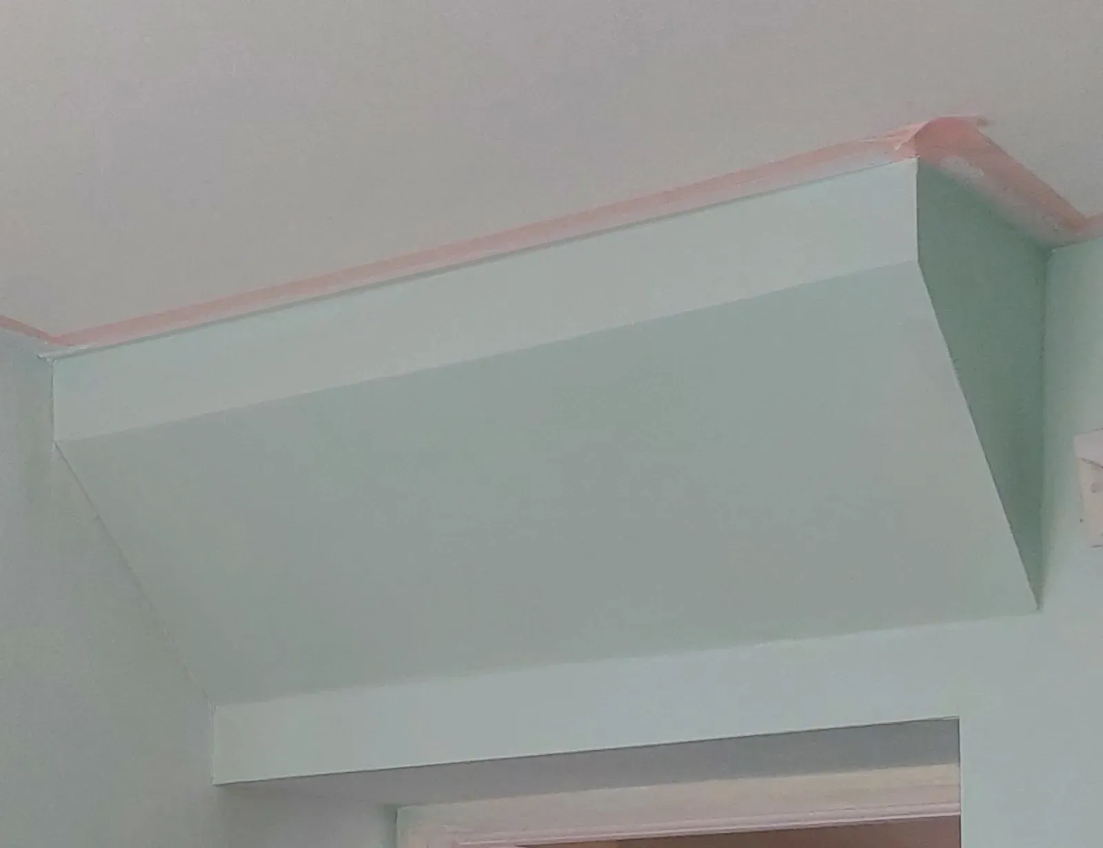 Wall after plaster repair and repainting