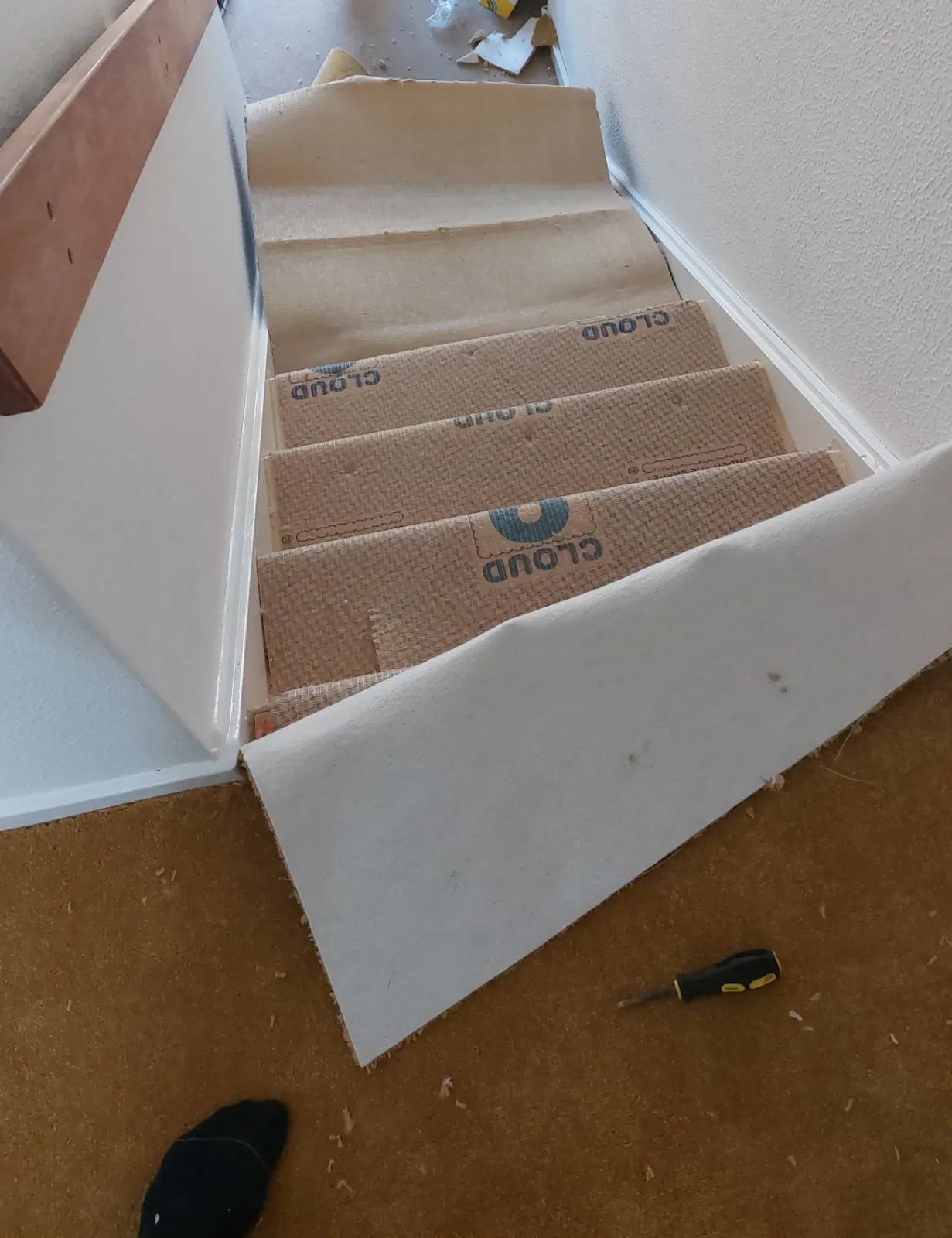 Carpet laying work