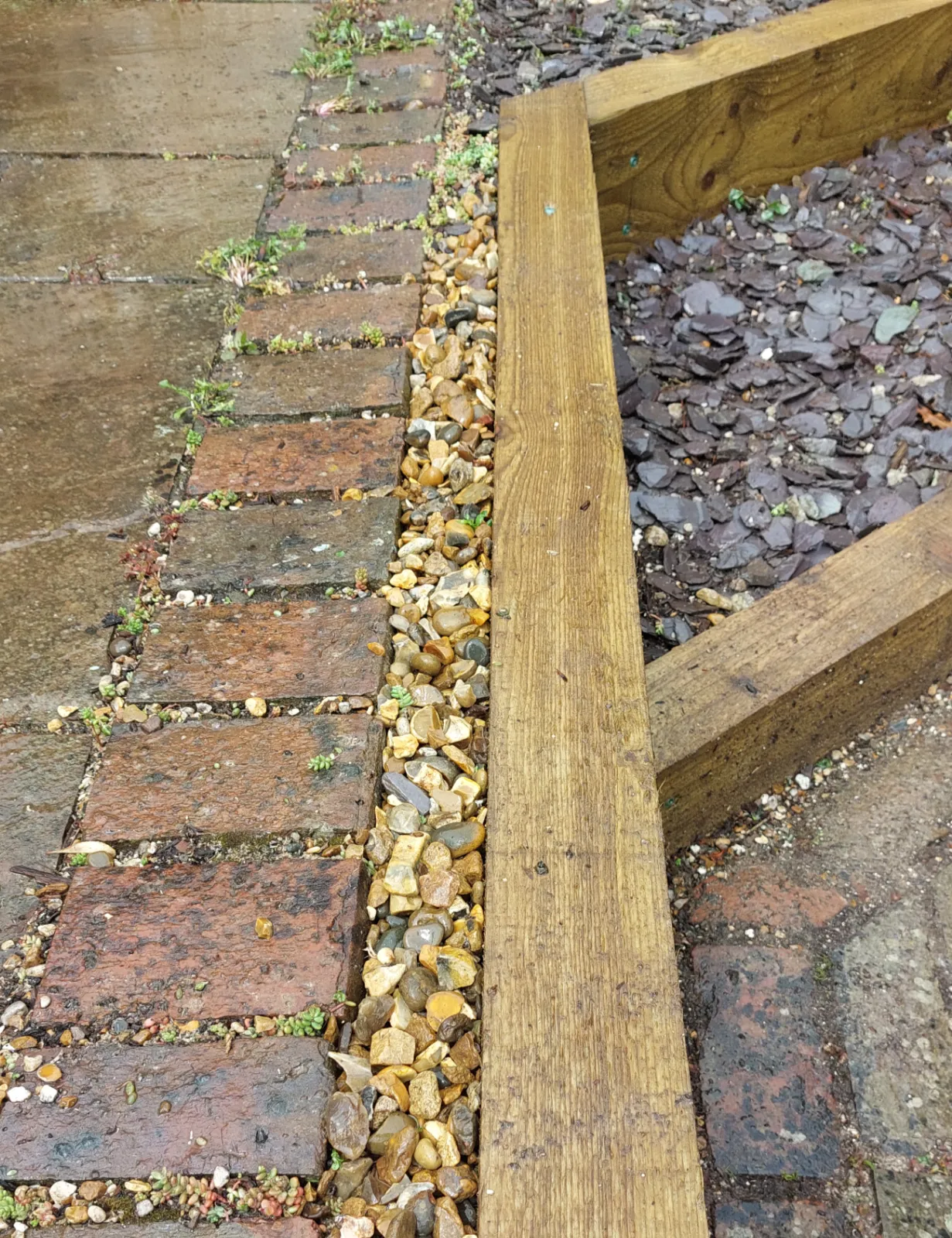 Garden border nearing completion