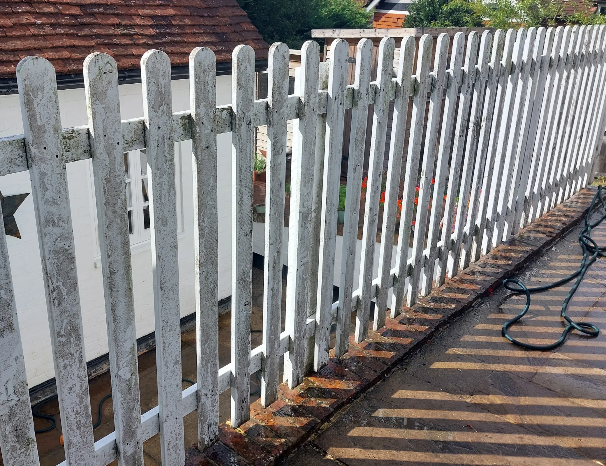 Garden fence before maintenance