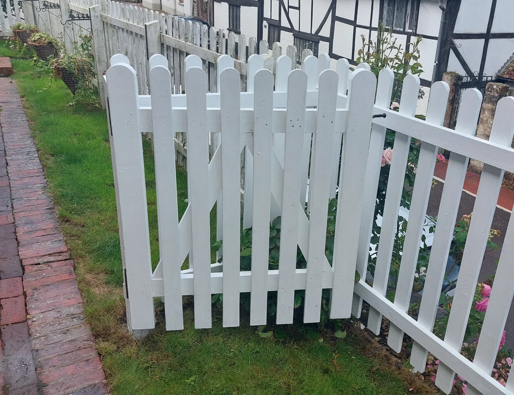 Garden fence after maintenance