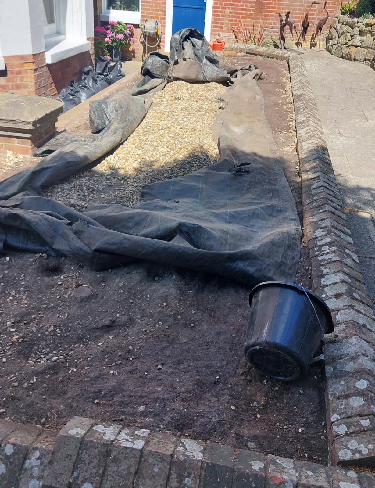 Garden area before gravel bed laying
