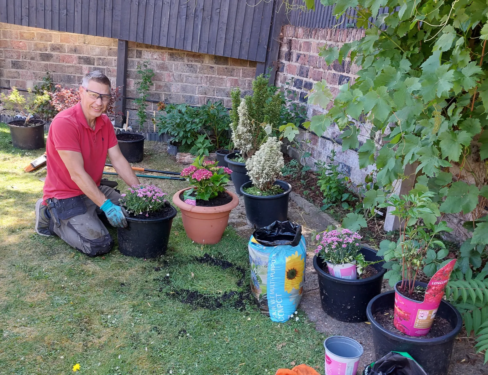 Garden pot planting