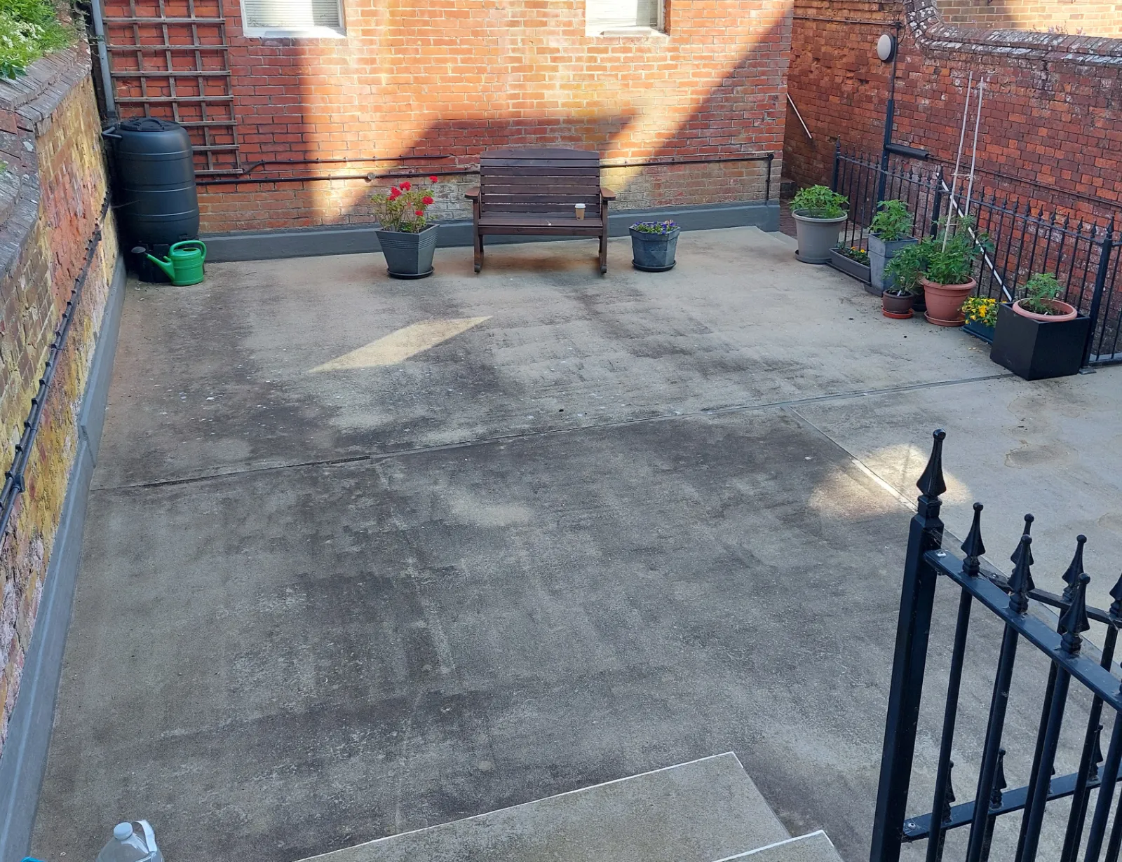 Patio before cleaning