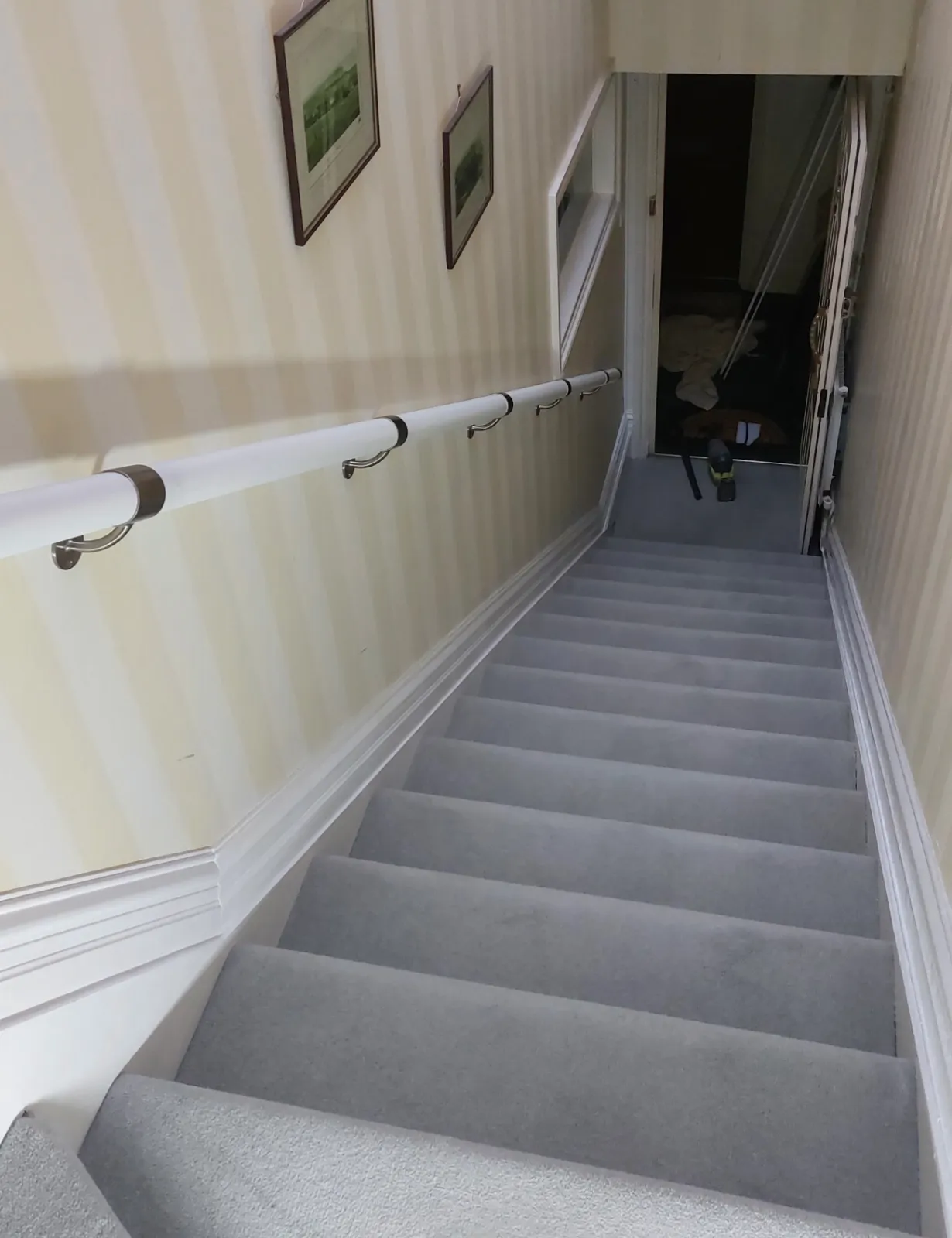 New stair handrail after painting