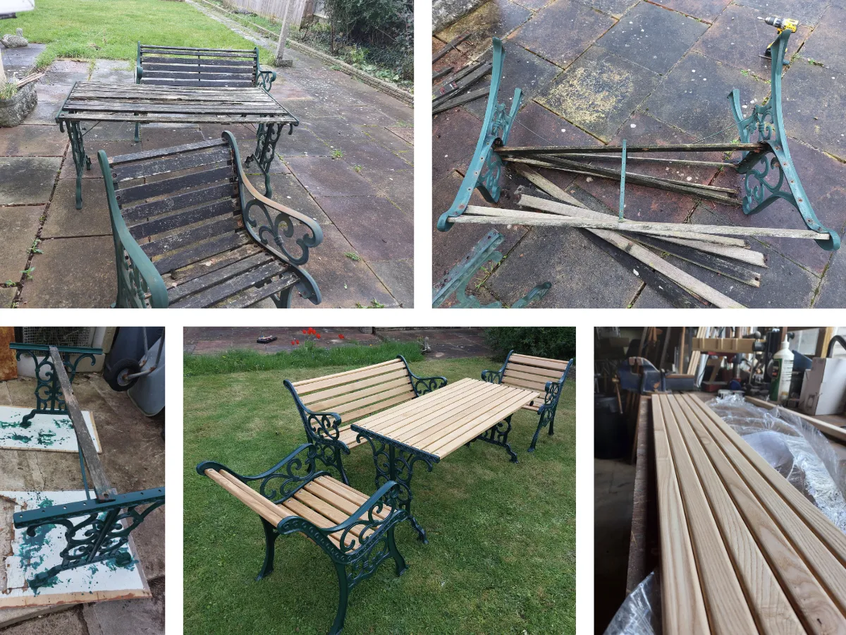 Restored garden furniture